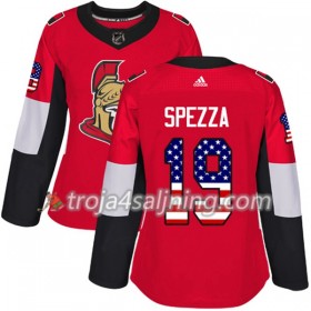 Ottawa Senators tröja Jason Spezza 19 Röd USA Flag Fashion 2017-2018 Adidas Authentic - Dame NHL Tröjor